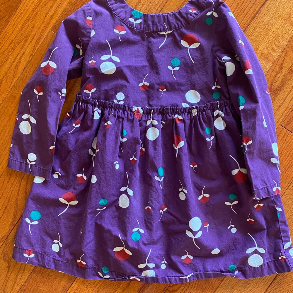 Hanna Andersson Purple Dress with Floral Pattern